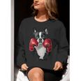 Boston Terrier Boxing Women Crewneck Sweatshirt, funny gift