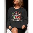 Boston Terrier Christmas Dogs Santa Reindeer Elf Women Crewneck Sweatshirt, Boston Terrier Christmas Sweatshirts, funny gift