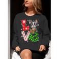 Boston Terrier Christmas Tree Lights Santa Dog Xmas For Men Women Kids Women Crewneck Sweatshirt, Boston Terrier Christmas Sweatshirts, funny gift