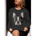 Boston Terrier Cute Puppy Face Dog Lover Pet Owner Women Crewneck Sweatshirt, funny gift