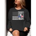 Boston Terrier Dog 4th Of July US American Flag Patriotic Women Crewneck Sweatshirt, American Boston Terrier Sweatshirts, Patriotic Boston Terrier Sweatshirts, Boston Terrier 4th Of July Sweatshirts, funny gift