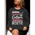 Boston Terrier Dog Bostie Halloween Costume Dog For Kids Women Crewneck Sweatshirt, Boston Terrier Halloween Sweatshirts, funny gift