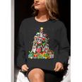 Boston Terrier Dog Christmas Tree Lights Xmas Pajama For Men Women Kids Women Crewneck Sweatshirt, Boston Terrier Christmas Sweatshirts, funny gift