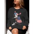 Boston Terrier Dog Merica 4th Of July Usa American Flag Men Women Crewneck Sweatshirt, American Boston Terrier Sweatshirts, Boston Terrier 4th Of July Sweatshirts, funny gift