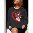 Boston Terrier Dog Mom Dad Valentine’s Day Pet Lover For Men Women Kids Women Crewneck Sweatshirt, Boston Terrier Mom Sweatshirts, Boston Terrier Dad Sweatshirts, funny gift