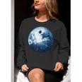 Boston Terrier Dog Moon Dog Mom Dad Women Men Dog Lovers Women Crewneck Sweatshirt, Boston Terrier Mom Sweatshirts, Boston Terrier Dad Sweatshirts, funny gift