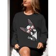 Boston Terrier Dog From Side Boston Bull Women Crewneck Sweatshirt, funny gift