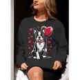 Boston Terrier Dog Valentine's Day Dog Owner Valentine Women Crewneck Sweatshirt, funny gift