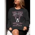 Boston Terrier Don't Mess With American Gentleman Dog Lover Women Crewneck Sweatshirt, American Boston Terrier Sweatshirts, funny gift