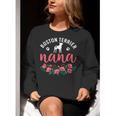 Boston Terrier Grandma Nana Dog Lover Christmas Women Crewneck Sweatshirt, Boston Terrier Christmas Sweatshirts, funny gift