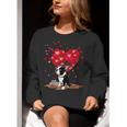 Boston Terrier Lover Heart Shape Boston Terrier Valentine Women Crewneck Sweatshirt, funny gift