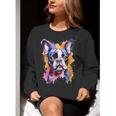 Boston Terrier Lover Pop Art Color Boston Terrier Dog For Men Women Girls Kids Women Crewneck Sweatshirt, funny gift