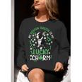 My Boston Terrier Is My Lucky Charm Paw Dog St Patrick's Day Women Crewneck Sweatshirt, funny gift