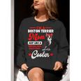Boston Terrier Mom American Gentleman Dog Mother's Day Women Crewneck Sweatshirt, Boston Terrier Mom Sweatshirts, American Boston Terrier Sweatshirts, funny gift