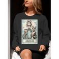 The Boston Terrier Mom Skeleton Spooky Season Halloween Women Crewneck Sweatshirt, Boston Terrier Mom Sweatshirts, Boston Terrier Halloween Sweatshirts, funny gift