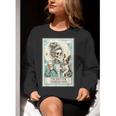 Boston Terrier Mom Skeleton Tarot Card Witch Vibes Dog Mom Women Crewneck Sweatshirt, Boston Terrier Tarot Sweatshirts, Boston Terrier Mom Sweatshirts, funny gift