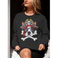 Boston Terrier Pirate T Shirt Jolly Roger Crossbones Skull Women Crewneck Sweatshirt, funny gift