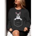 Boston Terrier In The Pocket Cute Boston Terrier Dog Lovers For Men Women Girls Kids Women Crewneck Sweatshirt, funny gift