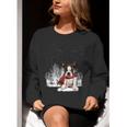 Boston Terrier In The Snow Merry Christmas Winter Women Crewneck Sweatshirt, Boston Terrier Christmas Sweatshirts, funny gift
