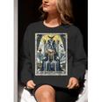 Boston Terrier Tarot Card Dog Women Crewneck Sweatshirt, Boston Terrier Tarot Sweatshirts, funny gift