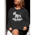 Bull Terrier Skeleton Birthday Halloween Kids Women Crewneck Sweatshirt, funny gift