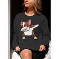 Dabbing Red Boston Terrier Dab Dance Dog Men Women Kids Women Crewneck Sweatshirt, funny gift