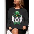 Green Boston Terrier Shamrock St Patricks Day Boston Terrier Women Crewneck Sweatshirt, funny gift