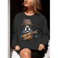 Guitar Shirt Boston Terrier Dog Playing Acoustic Guitar Women Crewneck Sweatshirt, funny gift