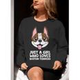 Just a Girl Who Loves Boston Terriers Women Crewneck Sweatshirt, funny gift