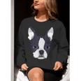 Kids Boston Terrier Dog For Women And Girls Women Crewneck Sweatshirt, funny gift