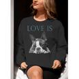 Love Is Boston Terrier Bostie Women Crewneck Sweatshirt, funny gift