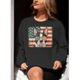 Patriotic Boston Terrier Dog Lover USA Flag 4th Of July For Men Women Kids Women Crewneck Sweatshirt, Patriotic Boston Terrier Sweatshirts, Boston Terrier 4th Of July Sweatshirts, funny gift