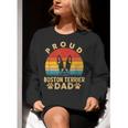 Proud Boston Terrier Dad Dog Owner Fathers Day Men Women Kids Women Crewneck Sweatshirt, Boston Terrier Dad Sweatshirts, funny gift