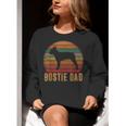 Retro Boston Terrier Dad Dog Owner Pet Bostie Father Women Crewneck Sweatshirt, Boston Terrier Dad Sweatshirts, funny gift