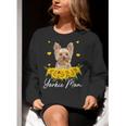 Sunflower Yorkie Mom Dog Lover Women Crewneck Sweatshirt, funny gift