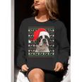 Ugly Xmas Sweater Santa Boston Terrier Dog Christmas For Men Women Kids Women Crewneck Sweatshirt, Boston Terrier Christmas Sweatshirts, funny gift