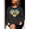 Vintage American Boston Terrier Lovers Valentine's Day Women Crewneck Sweatshirt, American Boston Terrier Sweatshirts, funny gift