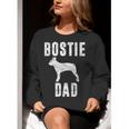 Vintage Boston Terrier Dad Dog Daddy Bostie Father Women Crewneck Sweatshirt, Boston Terrier Dad Sweatshirts, funny gift