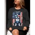Vintage Boston Terrier Dog American USA US Flag Pets Lovers Tank Top Women Crewneck Sweatshirt, American Boston Terrier Sweatshirts, funny gift