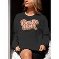 Vintage Boston Terrier Mom Dog Lover Pet Bostie Mama Men Women Girls Kids Women Crewneck Sweatshirt, Boston Terrier Mom Sweatshirts, funny gift