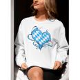 Bavarian Flag As Heart Blue Diamond Bavaria Women Crewneck Sweatshirt, funny gift