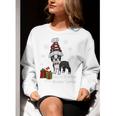 Boston Terrier Christmas T Shirt-Life Is Merrier Premium Tri-Blend Women Crewneck Sweatshirt, Boston Terrier Christmas Sweatshirts, funny gift