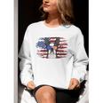 Boston Terrier Dad American Flag 4th Of July Dog Fathers Day Women Crewneck Sweatshirt, American Boston Terrier Sweatshirts, Boston Terrier Dad Sweatshirts, Boston Terrier 4th Of July Sweatshirts, funny gift