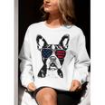 Boston Terrier Dog 4th July America USA Flag Men Women Kids Women Crewneck Sweatshirt, Boston Terrier 4th Of July Sweatshirts, funny gift