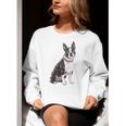 Boston Terrier Dog Dad Boston Terrier Dog Lovers Women Crewneck Sweatshirt, Boston Terrier Dad Sweatshirts, funny gift