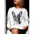 Boston Terrier Dog Motif Pet Illustration Boston Terrier For Men Women Kids Women Crewneck Sweatshirt, funny gift