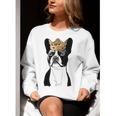 Boston Terrier Dog Wearing Crown For Men Women Girls Kids Women Crewneck Sweatshirt, funny gift