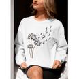 Boston Terrier Flower Fly Dandelion Dog Lover Dog Dad Women Crewneck Sweatshirt, Boston Terrier Dad Sweatshirts, funny gift