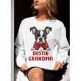 Boston Terrier Grandma Dog Lovers Puppy Bostie Owner Women Crewneck Sweatshirt, funny gift