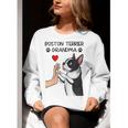 Boston Terrier Grandma Mother's Day Dog Mom Women Crewneck Sweatshirt, Boston Terrier Mom Sweatshirts, funny gift